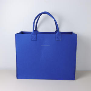 Sac fourre-tout carré moderne en feutre PET personnalisé, écologique, pour le shopping, cadeau promotionnel, bleu – Grande Vente - Product Image 3