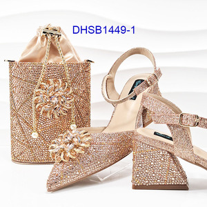 Ensemble de chaussures et de sacs italiens pour femmes Ensemble de chaussures et de sacs assortis de <span class=keywords><strong>luxe</strong></span> pour femmes africaines - Product Image 4