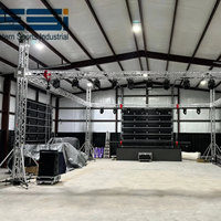 Estructura de Iluminación para Escenario de 40*40 pies, Plegable, Negra, de Metal y Aluminio, para Altavoces Line Array, DJ, Eventos