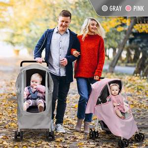 Housse de pluie et moustiquaire pour poussette de bébé de haute qualité, imperméable, ventilé, transparent, respirant, protection contre les insectes pour poussette de bébé - Product Image 5