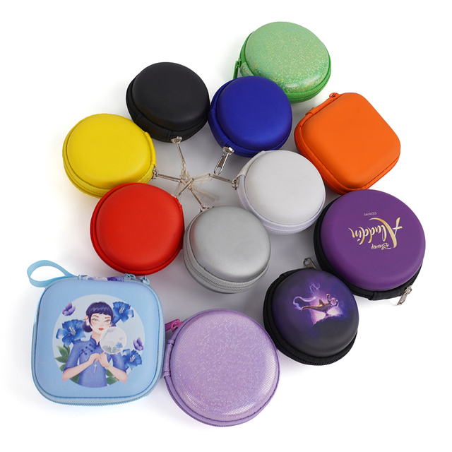 New Style Oval Protective Headphone Case Compact Travel Storage Headphone Case Eva Headset Case