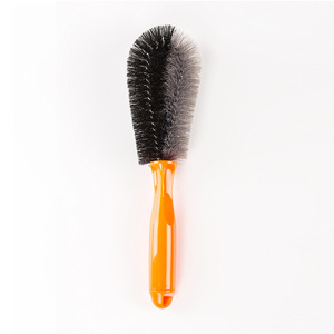 Brosse à roues de voiture, poils en nylon, manche noir, pour le nettoyage des pneus, outil de detailing automobile - Product Image 2