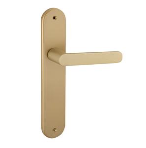 İspanyol tarzı mat fırçalanmış alüminyum/paslanmaz çelik/çinko alaşım Oval kapı kolu kapalı ahşap kapılar için - Product Image 1