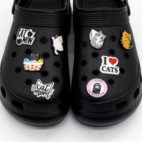 Kartun Lucu Kucing Peliharaan PVC Plastik Lembut Gesper Dapat Dilepas Aksesori Sepatu Bunga Gua Uniseks Buatan Fujian Model XH047