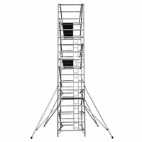 Tour d'échafaudage mobile en aluminium à assemblage rapide avec stabilisateurs, plateforme d'échafaudage portable en aluminium pour la construction