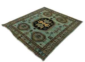 Moderne personnalisable 5x5 pieds bleu carré Kazak tapis afghan noué à la main Veg teinture laine pour chambre à coucher maison exercice prière coton - Product Image 3