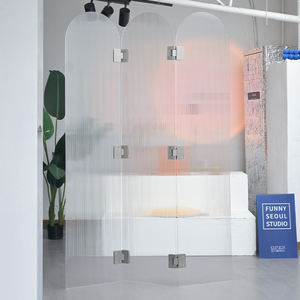 Ondulations acrylique écran barrière café décoration intérieure magasin de vêtements plexiglas translucide Mobile cloison pliante - Product Image 4