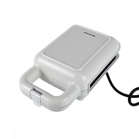 Machine à sandwich électrique automatique 220V 650W 1 tranche antiadhésive avec contrôle de température et plaques à gaufres, toucher froid