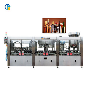 Full Auto Gin Rhum vin rouge Vodka Whisky <span class=keywords><strong>Bordeaux</strong></span> Machine de remplissage et de capsulage de bouteilles en verre Ligne de production - Product Image 2