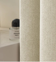 Voilages et cantonnières intégrés haut de gamme, modernes et minimalistes, style crème, en coton et lin, à double face, avec ouverture supérieure en corde, pour toutes les saisons
