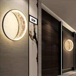 Lámpara de pared minimalista moderna para dormitorio, lámpara de noche, fondo escandinavo, pared, escalera, pasillo, luz de media luna - Product Image 3