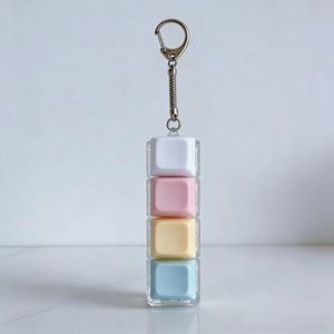 Factory Cute Design Plastic Keychains Macaron Color <b>Keyboard</b> Button <b>With</b> Lights Stylish <b>Key</b> Accessory for Backpacks & <b>Keys</b> Decor - Product Image 2