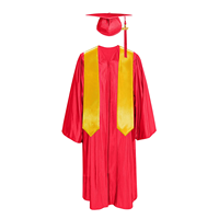 Ensemble de robe de remise de diplôme, toque, chapeau, glands, écharpe et cordon d'honneur pour adultes unisexes, lycée, université, vente en gros d'articles d'uniformes scolaires