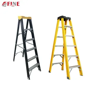 Hete Verkoop Topkwaliteit Versterken Opvouwbare Glasvezel Twin Step Ladder Met Plank Voor Elektriciens Jobstation