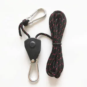 Oem מתכווננת 1/8 lanyard תלוי עבור האוהל לגדול צמח מנורת צמח גלגלת חבל ratchet גילגלת הרמת וו גלגלת