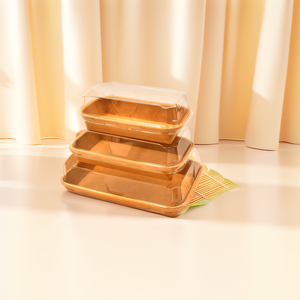 Stile giapponese usa e getta riciclabile resistente ai grassi vassoio di carta Kraft per il Sushi e pasticceria imballaggio per gli zuccheri - Product Image 5