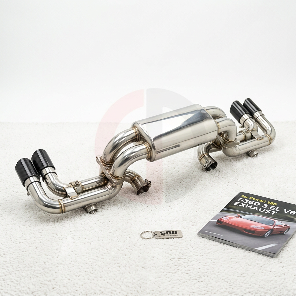 VantaFlow Exhaust Muffler Fit for Ferrari 360 F360 3.6L V8 2001-2005 Stainless Steel Catback with Vacuum Valve Control
