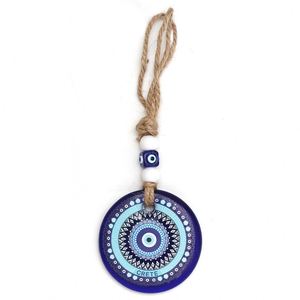 Ventes directes d'usine Blue Eye Pendentif Verre Décoration de la maison Corde de chanvre colorée Tenture murale Oeil - Product Image 5