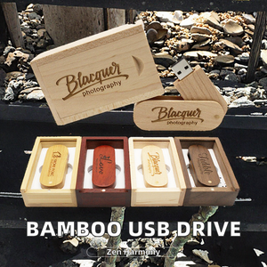 Logo-Anpassung Drehbarer USB-Stick 8GB 16GB 32GB 64GB 128GB Holz-USB-Flash-Laufwerk 3.0 2.0 Memory Stick USB-Stick - Product Image 2