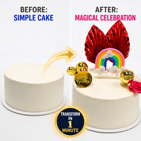 Kit de 10 décorations de gâteau Nuage Arc-en-ciel 3D, comprenant des éventails en papier métallisé multicolores et des boules dorées, pour fournitures de fête d'anniversaire pour enfants