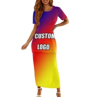 Derniers vêtements tribaux polynésiens à manches courtes Fidji Tapa Design robes Puletasi pour femmes ensemble Puletasi décontracté à impression personnalisée
