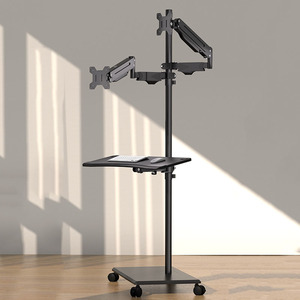 Giá đỡ màn hình laptop dạng tay đỡ khí nén hai màn hình, để sàn, di động, xoay được màn hình 17-32 inch - Product Image 4