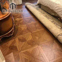 Parquet en bois massif avec motifs de parqueteries personnalisés en bois de noyer pour la décoration intérieure