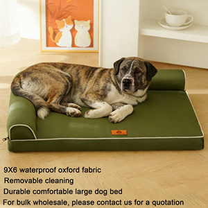 <strong>Waterproof</strong> Winter Solid Fashion Square Sofa <strong>Dog</strong> <strong>Bed</strong> Washable <strong>Cover</strong> Lining Nonskid Bottom for Large <strong>Dogs</strong> Oxford Fabric - Product Image 1