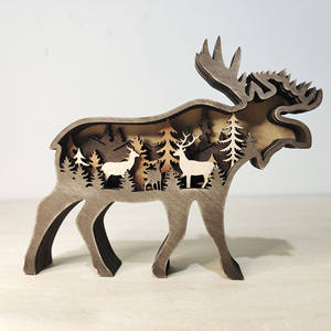 HOYE CRAFTS 3D ornamenti <span class=keywords><strong>animali</strong></span> in <span class=keywords><strong>legno</strong></span> camera da letto decorazione della casa statua in <span class=keywords><strong>legno</strong></span> - Product Image 3