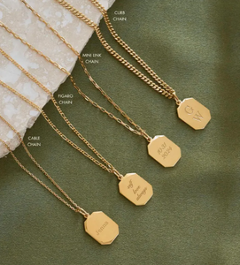 Aangepaste Gegraveerde 18K Vergulde Roestvrij Staal Ketting Vierkante Spirituele Woord Sieraden Voor Vrouwen Anti Bezoedelen Water Proof - Product Image 6