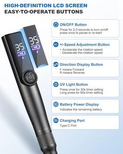 UV <b>Nail</b> Light 2 in 1 35000RPM Cordless <b>Nail</b> Drill with LCD Screen, Rechargeable Electric <b>Nail</b> File with 7 Bits - Product Image 6