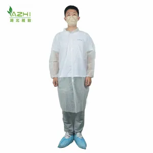 Hubei supplier Disposable lab coats white lab coat non woven cotton lab coats in food factory