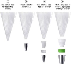 1 PCS Disposable Blue Cone Cellophane Bags for Parties Package Custom Plastic CMYK Printing Oven Safe Cake Decorating Tool - Product Image 3