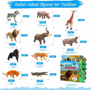 Juguete <span class=keywords><strong>de</strong></span> Animales Salvajes con <span class=keywords><strong>Libro</strong></span> <span class=keywords><strong>de</strong></span> Sonidos, 10 Figuras Realistas <span class=keywords><strong>de</strong></span> Animales <span class=keywords><strong>de</strong></span> <span class=keywords><strong>la</strong></span> <span class=keywords><strong>Selva</strong></span> y <span class=keywords><strong>Libro</strong></span> <span class=keywords><strong>de</strong></span> Vida Silvestre con 10 Botones - Product Image 5