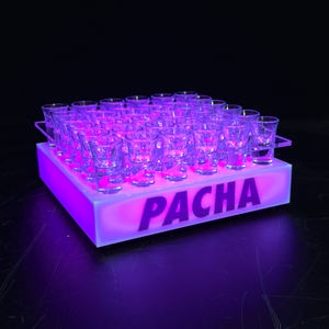 Bar LED porte-gobelet lumineux ensemble de verres à liqueur en acrylique; Cocktail Bullet Glass givré <span class=keywords><strong>Jagermeister</strong></span> Shot Glass Liquor Rack - Product Image 2