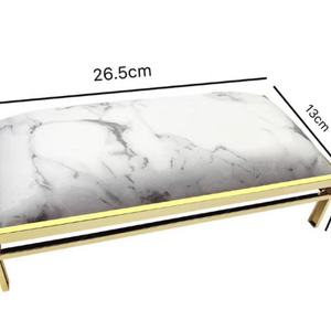Repose-main en marbre blanc confortable de qualité supérieure, personnalisé, avec tapis, repose-main pour nail art - Product Image 2