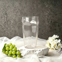 Gobelet à bière en plastique PET de 18 oz (500 ml), jetable, réutilisable, incassable, verres à boire pour bar et pub, pas besoin de lavage
