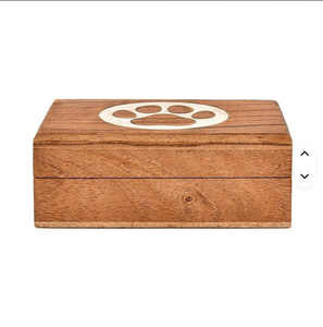 狗宠物骨灰盒纪念品毛发收纳盒带爪印雕刻宠物葬礼用品 - Product Image 2