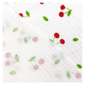 कस्टम प्रिंट कार्बनिक कपास चेरी मस्लिन कपड़े डॉट मस्लिन कपड़े मोस्लिन कपड़े मस्लिन कपड़े धोने के लिए विंटेज - Product Image 3