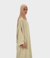 Abaya MERRACHI pour femme, ensemble deux pièces, abaya ouverte et robe intérieure, aspect élégant et luxueux, très demandée
