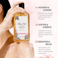 GREENLEM Gel Douche Moussant Hydratant Parfumé à l'Extrait de Pétales de Rose 350ml pour Femmes Adultes OEM Personnalisé