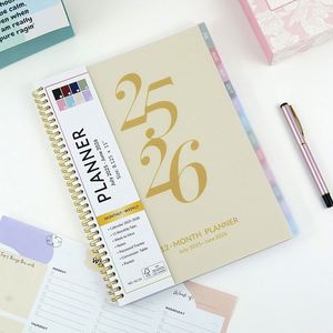 Carnet de planification quotidien/hebdomadaire A4 personnalisé avec reliure spirale, couverture en PVC, impression de logo en feuille d'or écologique, 80 feuilles - Product Image 1
