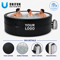 Spa de massage rond portable personnalisé en mousse PE écologique pour 6 personnes, 184x73cm, noir uni, avec pompe classique