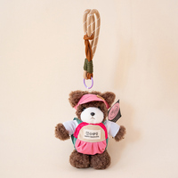 Porte-clés ours en peluche mignon avec 6 styles vibrants, texture douce, idéal pour la décoration de sacs et comme un joli petit cadeau.