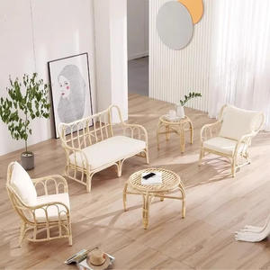 Moderne benutzer definierte einzelne lässige Wohnzimmer Stuhl natürliche <span class=keywords><strong>Rattan</strong></span> Sofa und Innenhof Kombination für Hochzeits bedarf oder Gast familie - Product Image 4