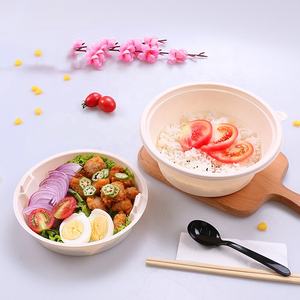 Ciotole e Piatti Biodegradabili in Plastica di Canna da Zucchero e Amido di Mais, Monouso per Asporto, con Coperchio, 16 Once - Product Image 4