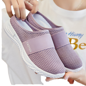 Mules décontractées tissées respirantes pour femme, collection été 2025, style transfrontalier, à enfiler, avec bride couvrante, en PVC, vente en gros - Product Image 1