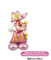Ballons en aluminium épais 2026, grand format, motif 'Maman debout' et 'Papa', emballage individuel, pour Hélium, promotion pour les fêtes de la Fête des Pères et de la Fête des Mères