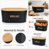 Moderne ijzeren hoekbak brooddoos met bamboe deksel, opvouwbaar & geïsoleerd, makkelijk schoon te maken, keukenopbergoplossing