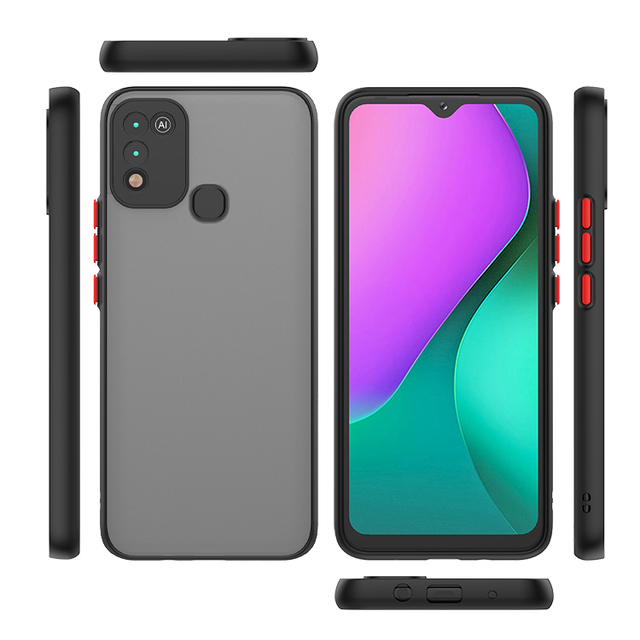 Translucent Matte Skin Feeling TPU PC Camera Protection Phone Case for Infinix Hot 10 Play